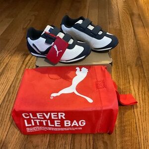 Puma Kids Speeder Illuminescent Navy and White size 12.5 US